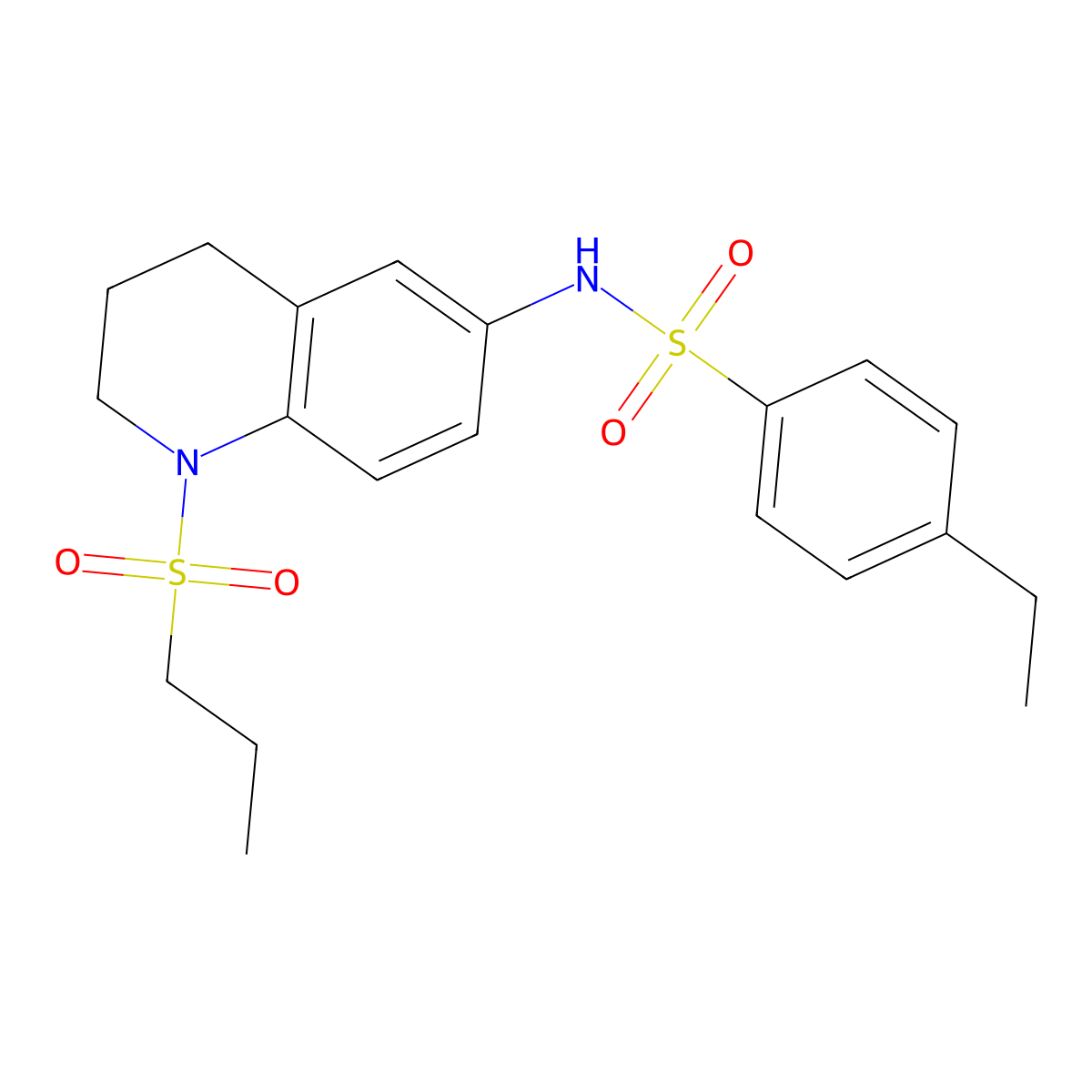 4-ethyl-N-[1-(propane-1-sulfonyl)-1,2,3,4-tetrahydroquinolin-6-yl]benzene-1-sulfonamide molecular structure, CAS 1040660-45-4