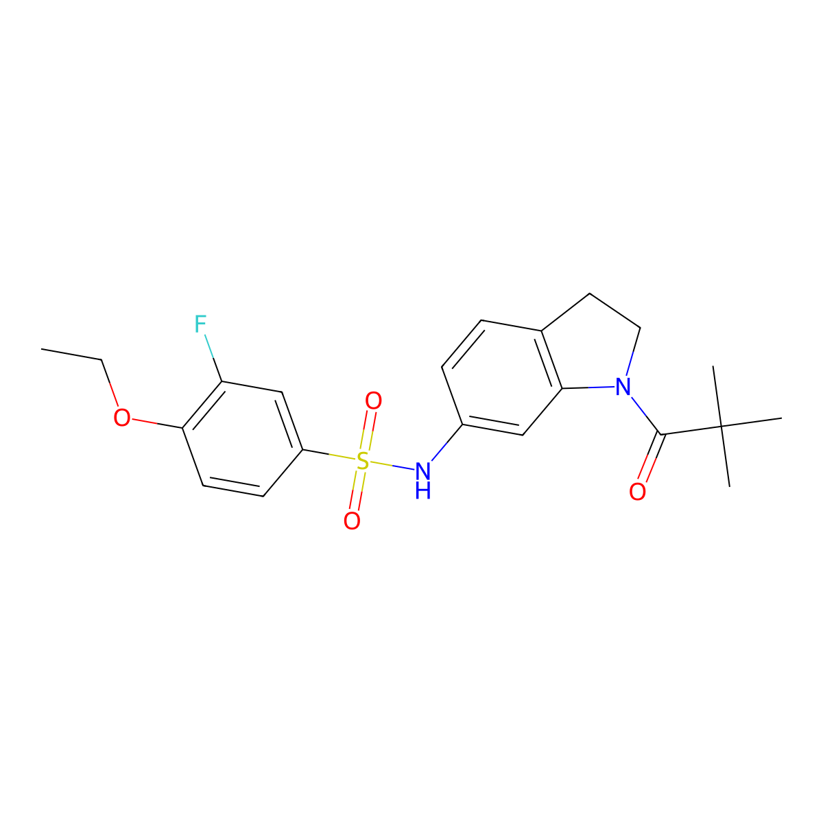 4-ethoxy-3-fluoro-N-(1-pivaloylindolin-6-yl)benzenesulfonamide molecular structure, CAS 1040660-79-4