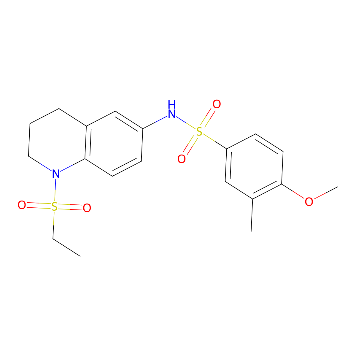 N-[1-(ethanesulfonyl)-1,2,3,4-tetrahydroquinolin-6-yl]-4-methoxy-3-methylbenzene-1-sulfonamide molecular structure, CAS 1040660-88-5