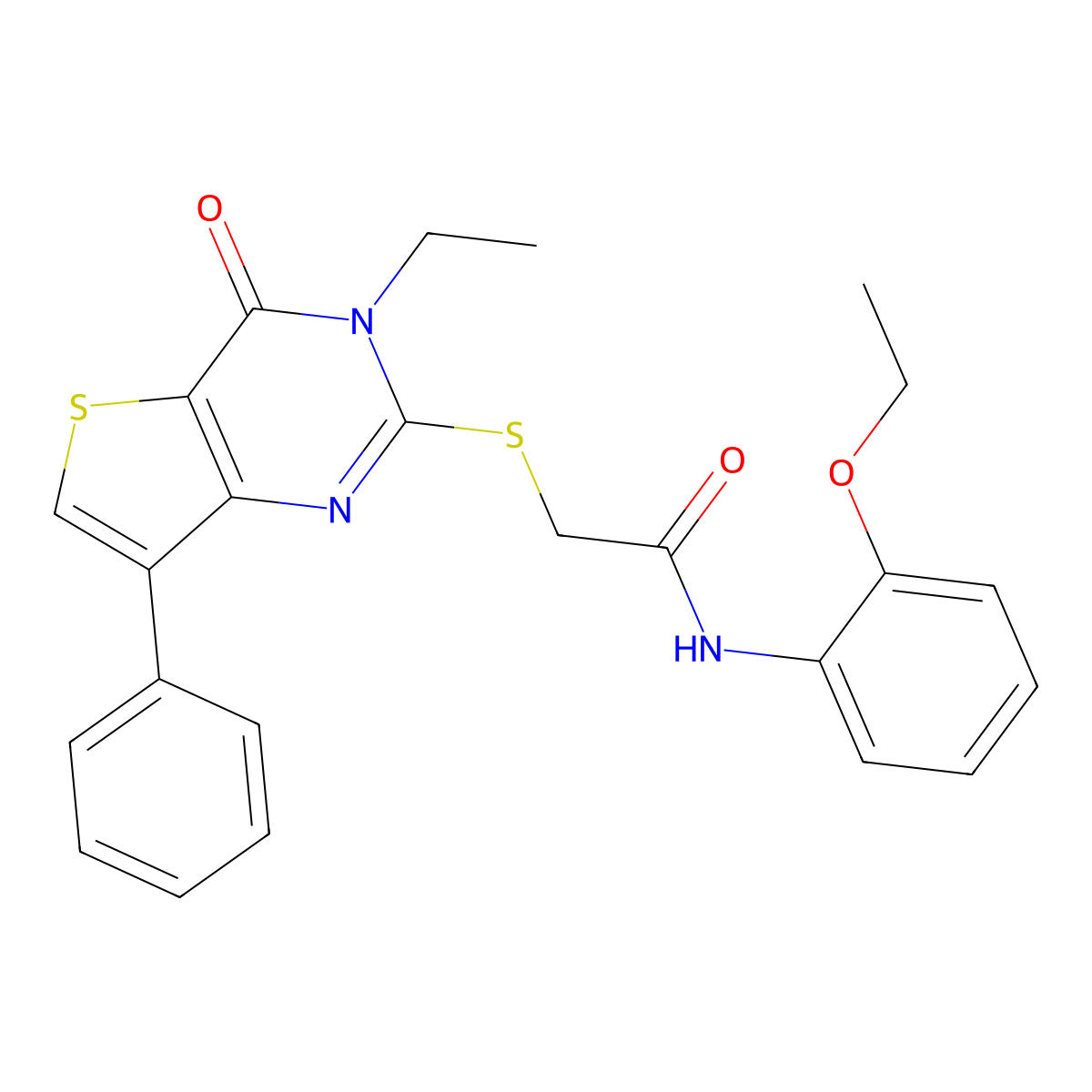 N-(2-ethoxyphenyl)-2-({3-ethyl-4-oxo-7-phenyl-3H,4H-thieno[3,2-d]pyrimidin-2-yl}sulfanyl)acetamide molecular structure, CAS 1040660-89-6
