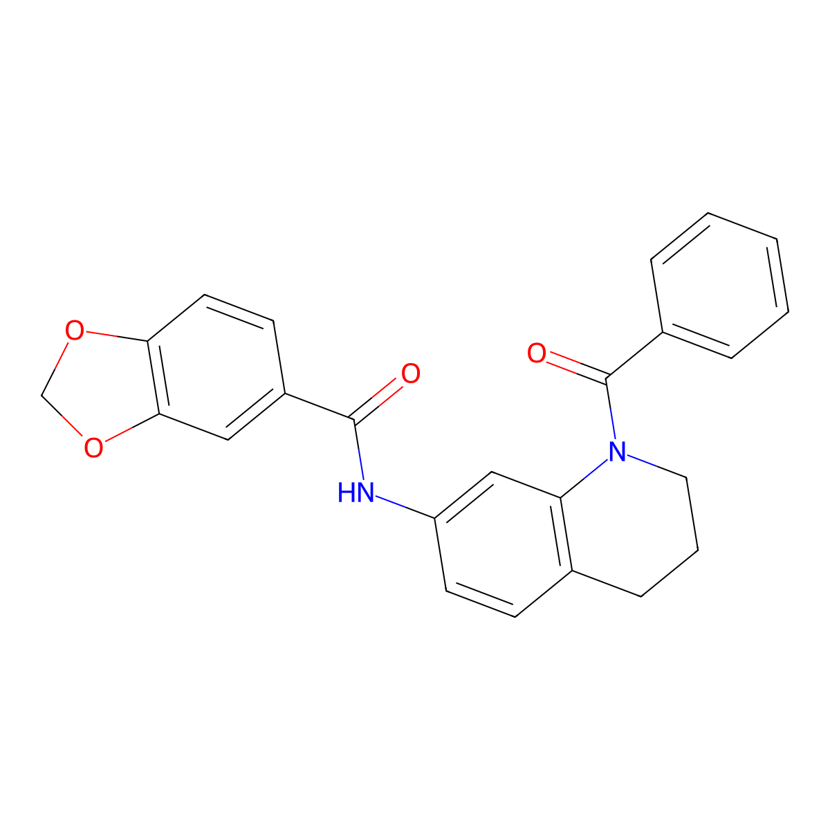 N-(1-benzoyl-1,2,3,4-tetrahydroquinolin-7-yl)benzo[d][1,3]dioxole-5-carboxamide molecular structure, CAS 1040661-23-1