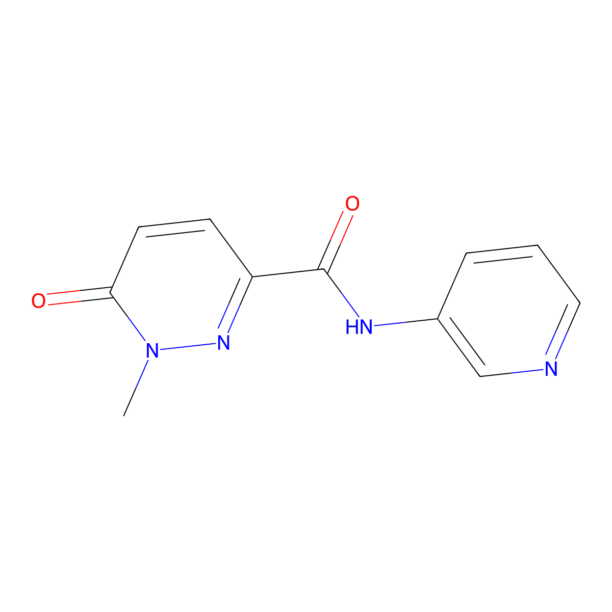 1-methyl-6-oxo-N-(pyridin-3-yl)-1,6-dihydropyridazine-3-carboxamide molecular structure, CAS 1040661-29-7