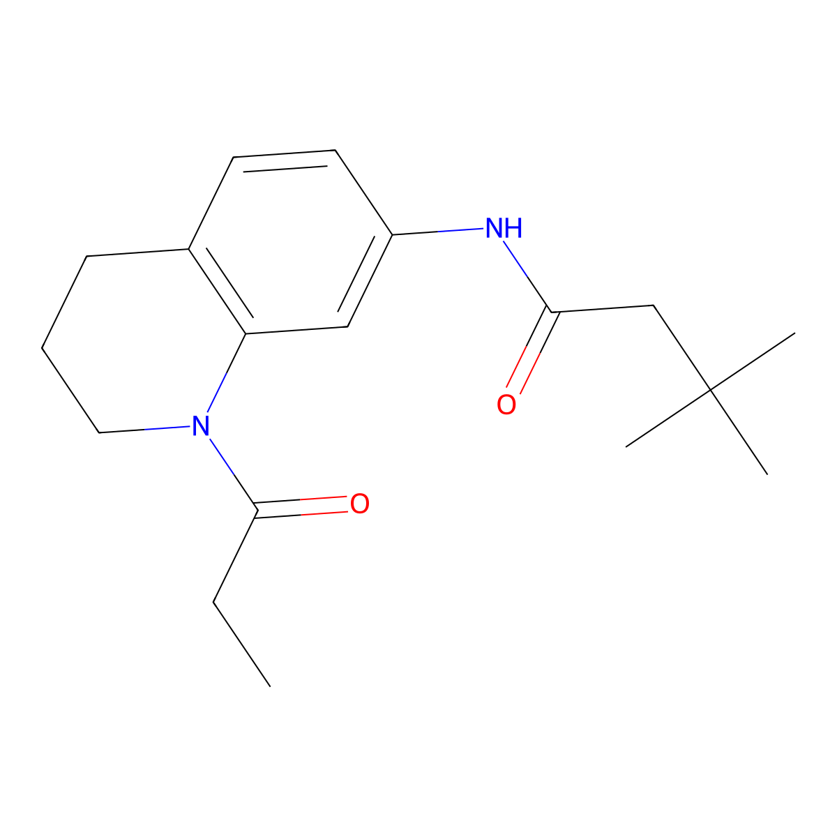 3,3-dimethyl-N-(1-propionyl-1,2,3,4-tetrahydroquinolin-7-yl)butanamide molecular structure, CAS 1040661-37-7