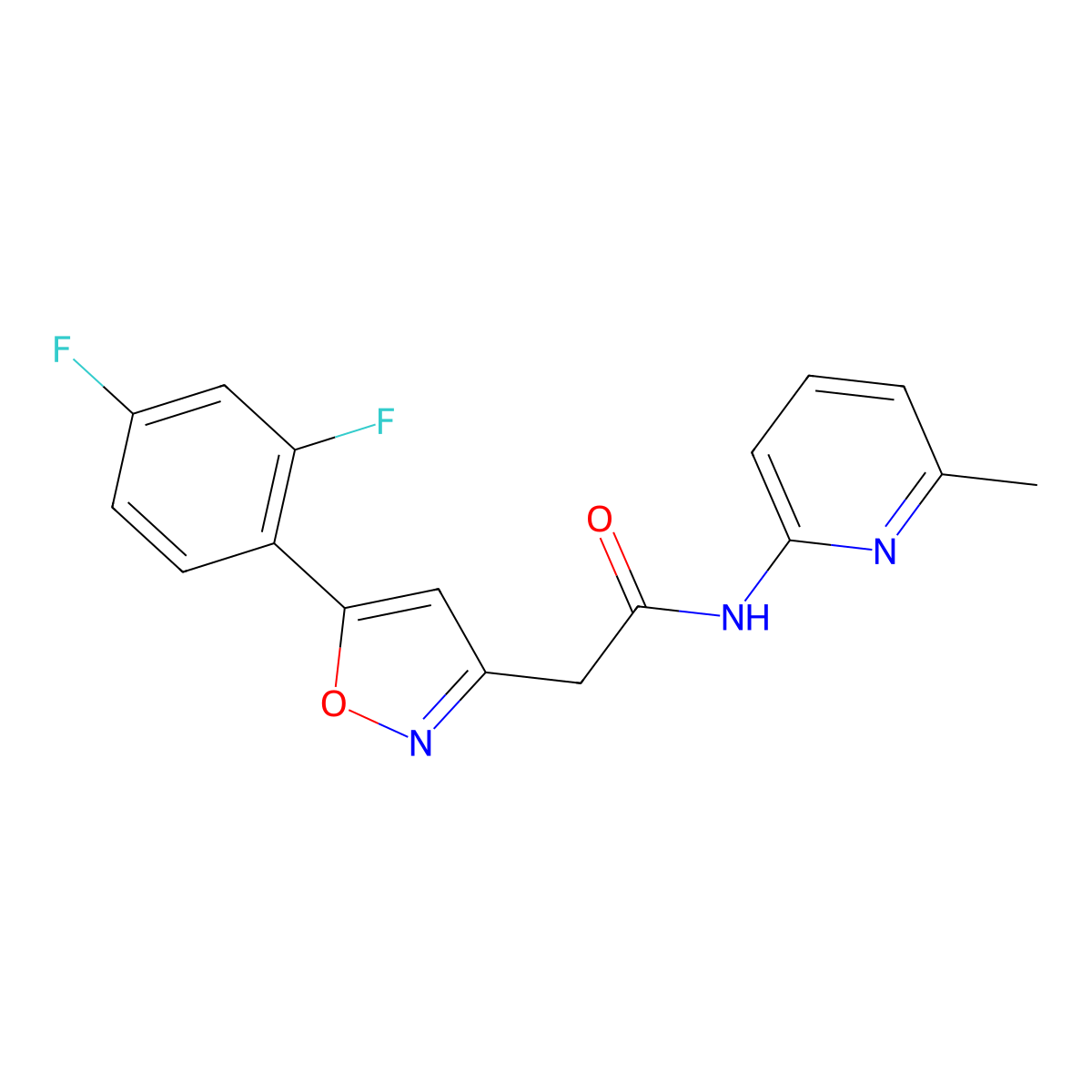 2-[5-(2,4-difluorophenyl)-1,2-oxazol-3-yl]-N-(6-methylpyridin-2-yl)acetamide molecular structure, CAS 1040661-47-9