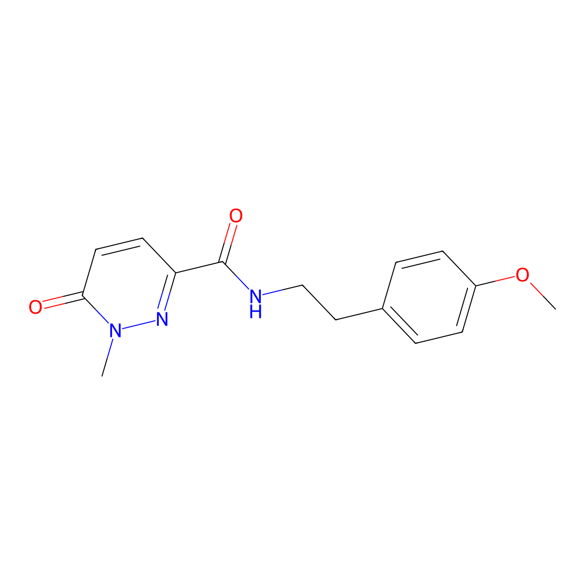N-(4-methoxyphenethyl)-1-methyl-6-oxo-1,6-dihydropyridazine-3-carboxamide molecular structure, CAS 1040661-64-0