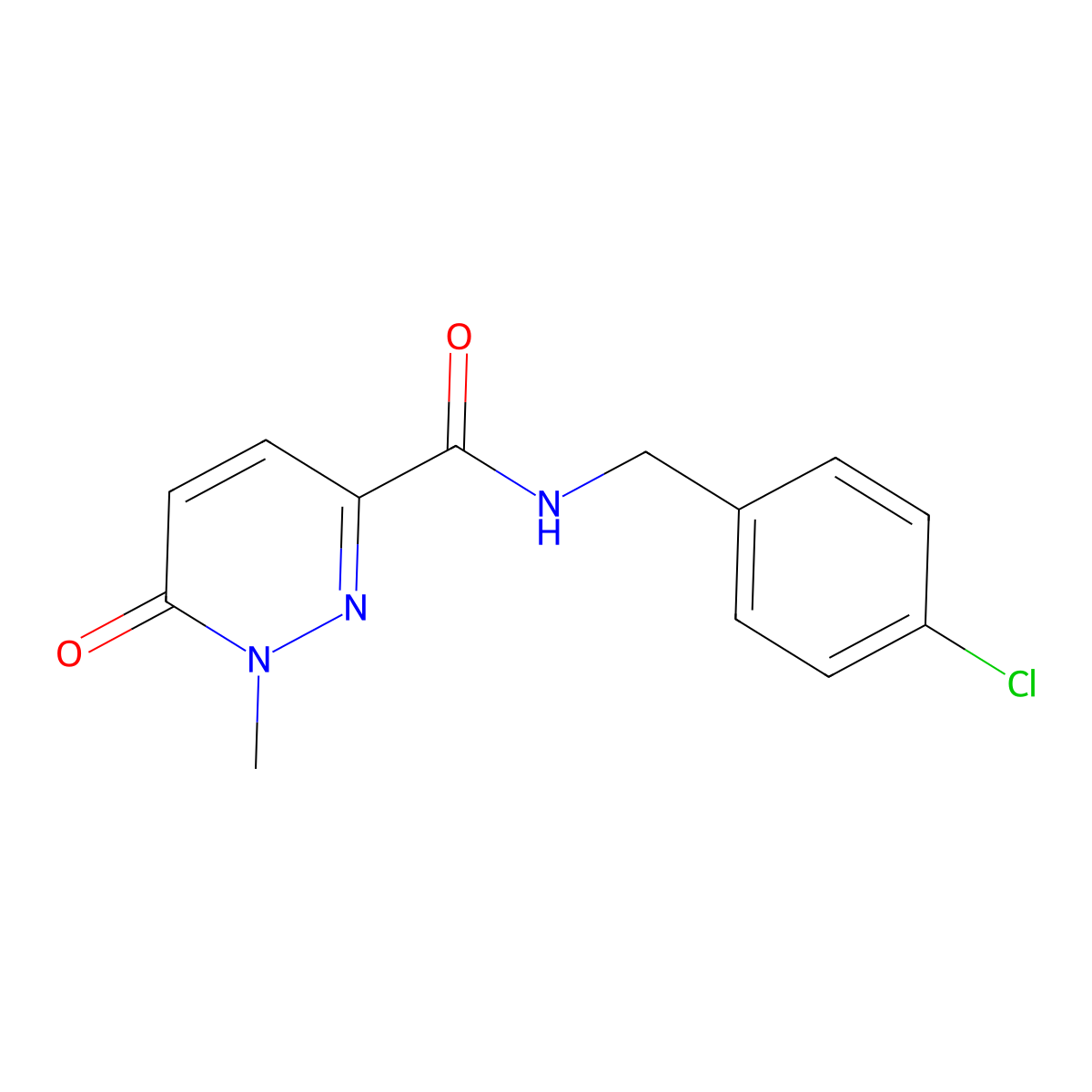 N-(4-chlorobenzyl)-1-methyl-6-oxo-1,6-dihydropyridazine-3-carboxamide molecular structure, CAS 1040661-71-9