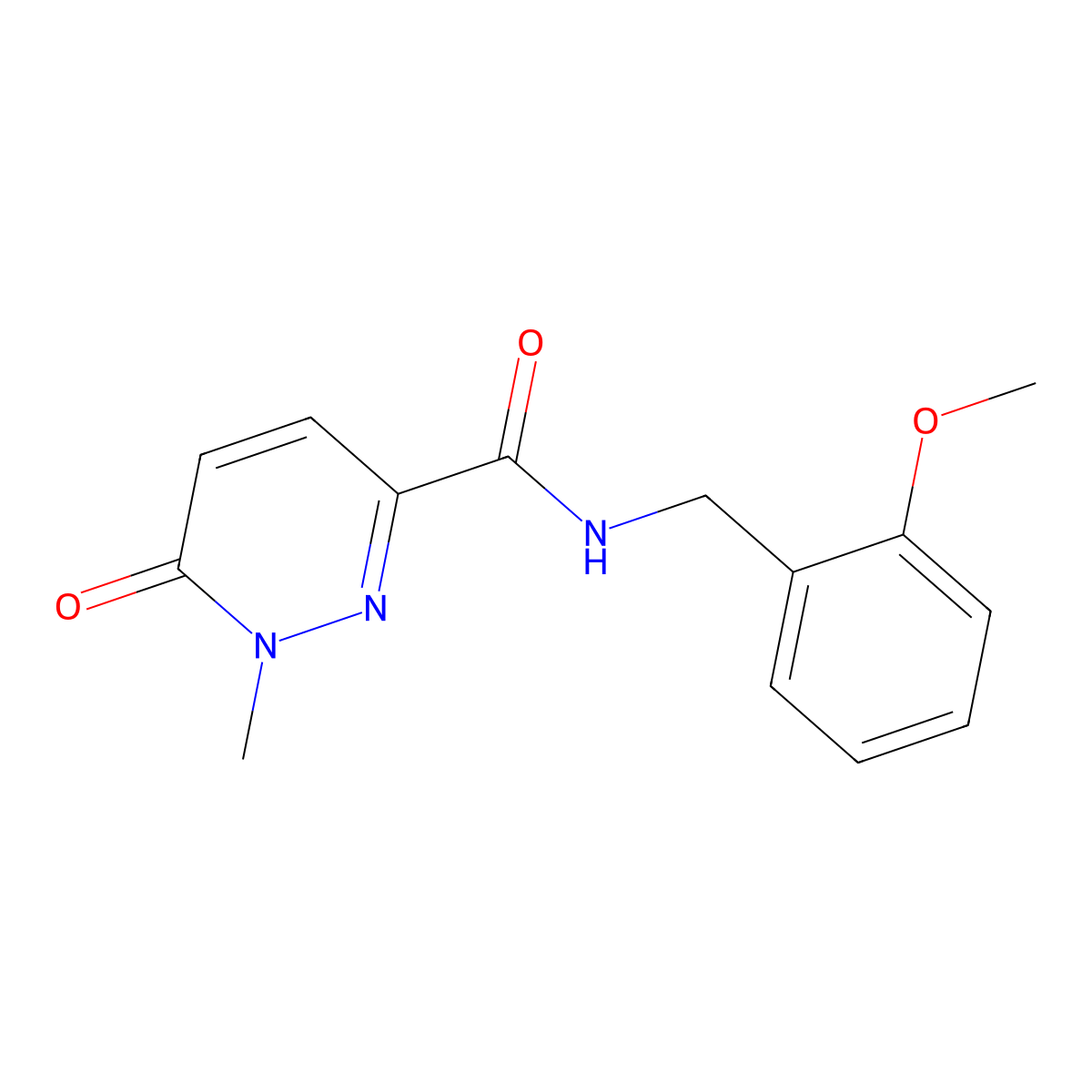 N-[(2-methoxyphenyl)methyl]-1-methyl-6-oxopyridazine-3-carboxamide molecular structure, CAS 1040661-78-6