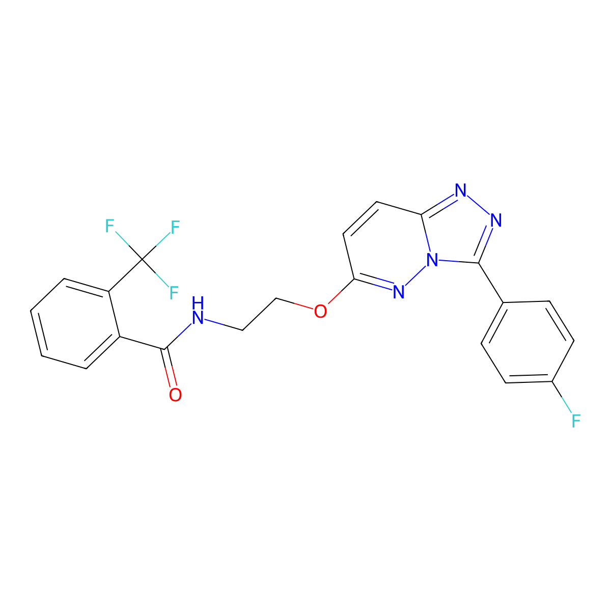 N-(2-{[3-(4-fluorophenyl)-[1,2,4]triazolo[4,3-b]pyridazin-6-yl]oxy}ethyl)-2-(trifluoromethyl)benzamide molecular structure, CAS 1040661-82-2