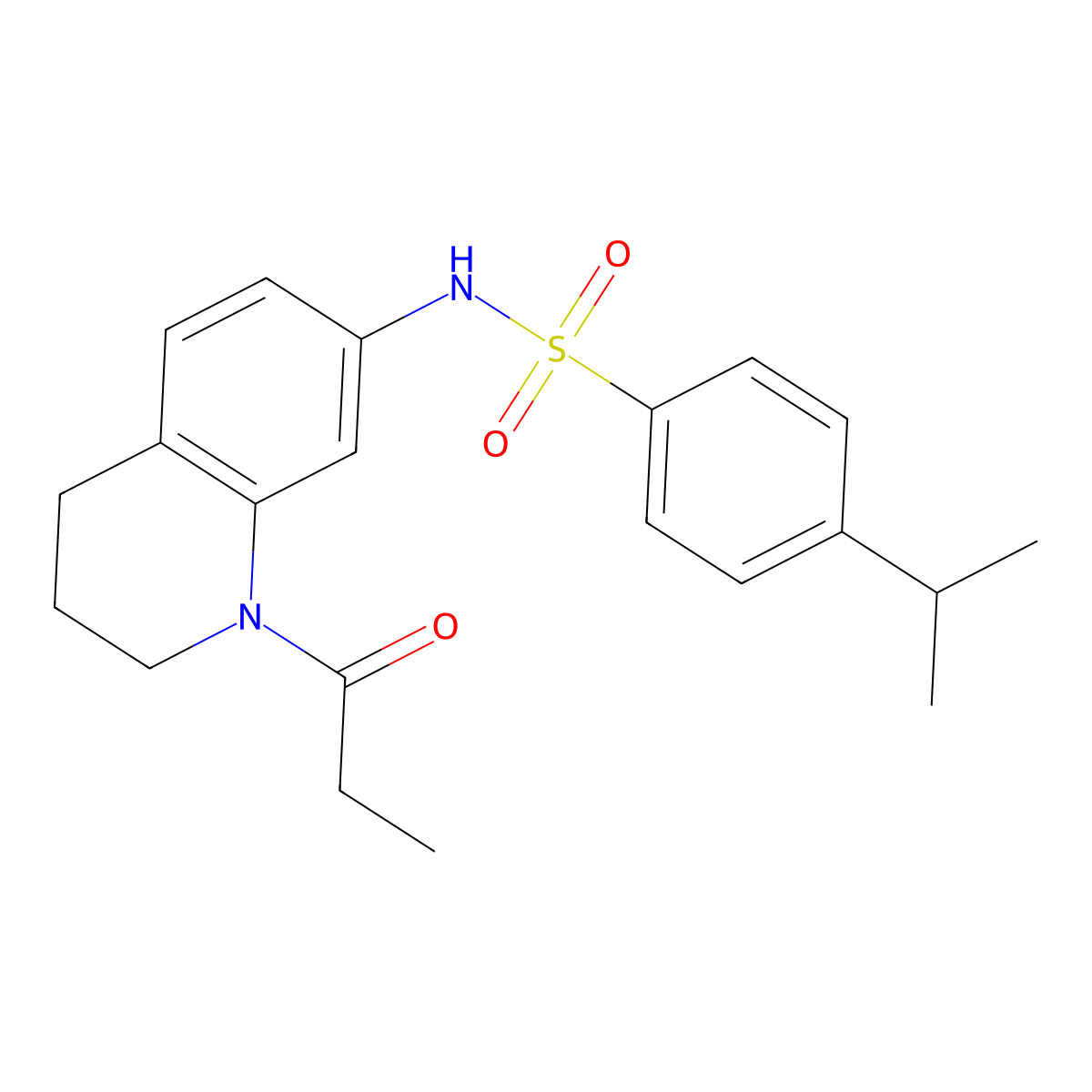 4-(propan-2-yl)-N-(1-propanoyl-1,2,3,4-tetrahydroquinolin-7-yl)benzene-1-sulfonamide molecular structure, CAS 1040661-92-4