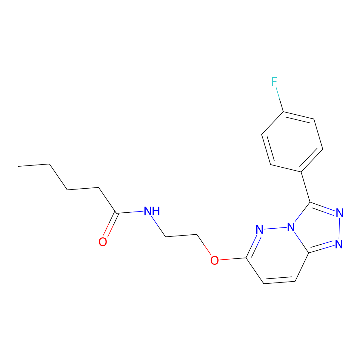 N-(2-{[3-(4-fluorophenyl)-[1,2,4]triazolo[4,3-b]pyridazin-6-yl]oxy}ethyl)pentanamide molecular structure, CAS 1040661-95-7