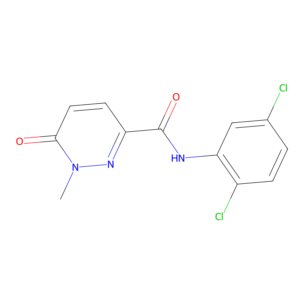 N-(2,5-dichlorophenyl)-1-methyl-6-oxo-1,6-dihydropyridazine-3-carboxamide molecular structure, CAS 1040661-98-0