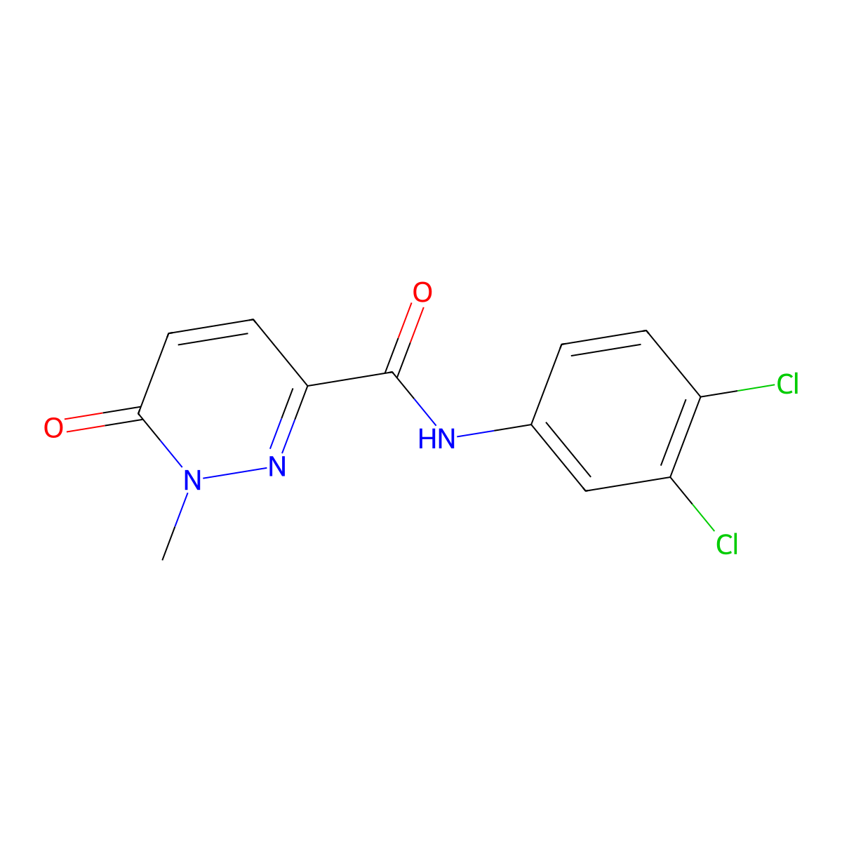 N-(3,4-dichlorophenyl)-1-methyl-6-oxo-1,6-dihydropyridazine-3-carboxamide molecular structure, CAS 1040662-05-2