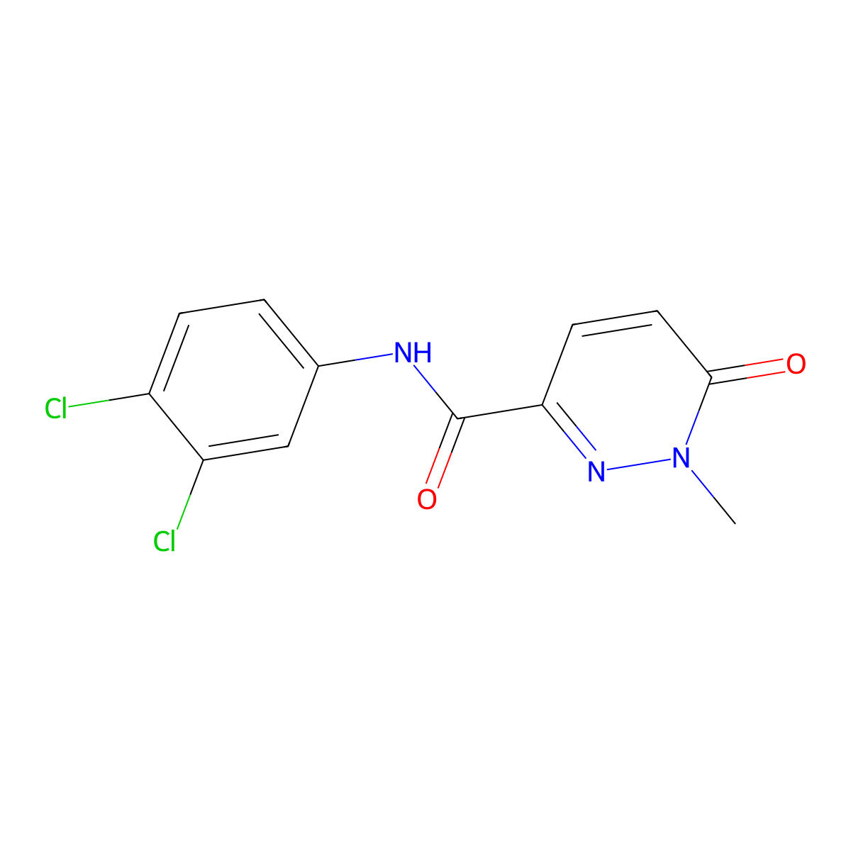 N-(3,4-dichlorophenyl)-1-methyl-6-oxo-1,6-dihydropyridazine-3-carboxamide molecular structure, CAS 1040662-05-2