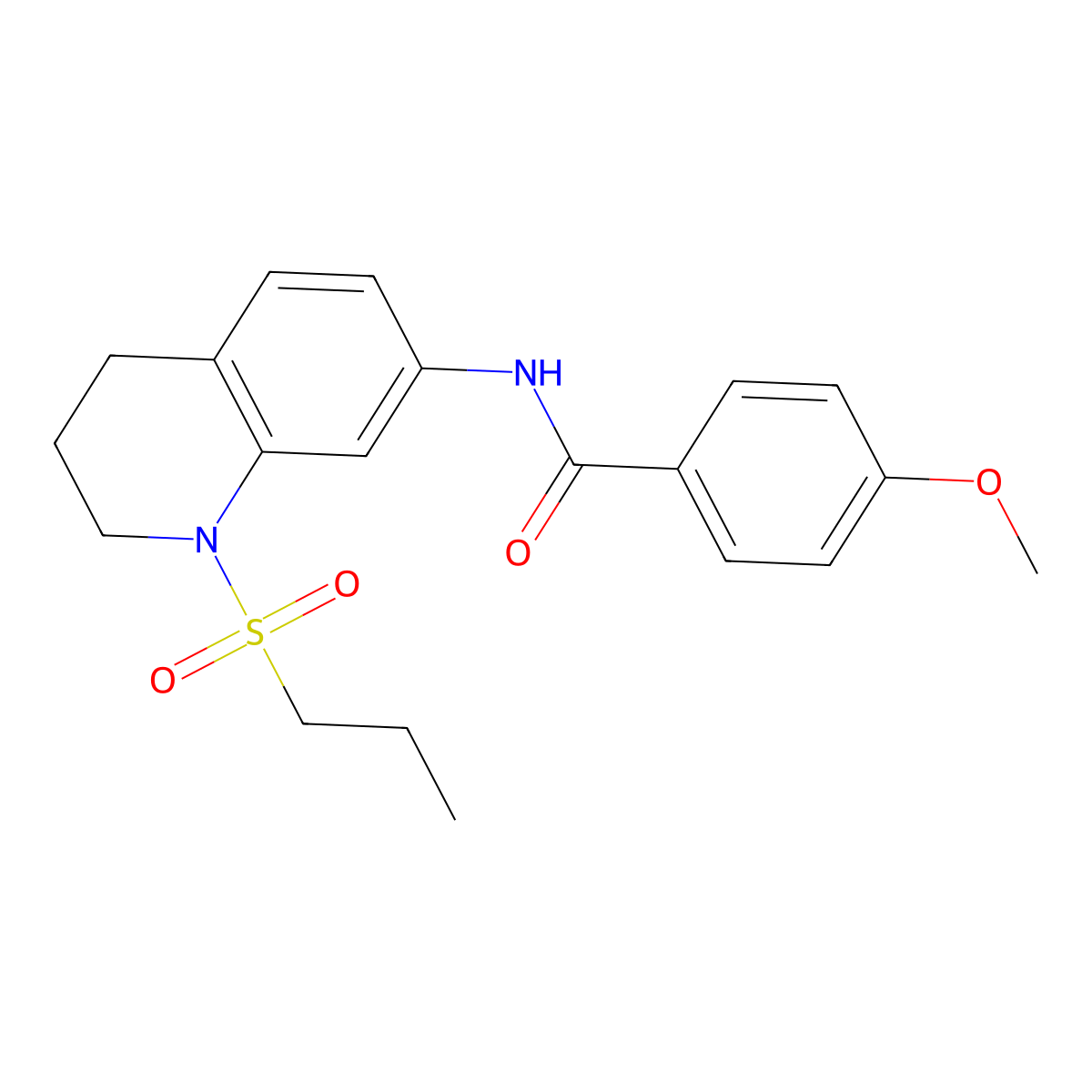 4-methoxy-N-[1-(propane-1-sulfonyl)-1,2,3,4-tetrahydroquinolin-7-yl]benzamide molecular structure, CAS 1040662-06-3