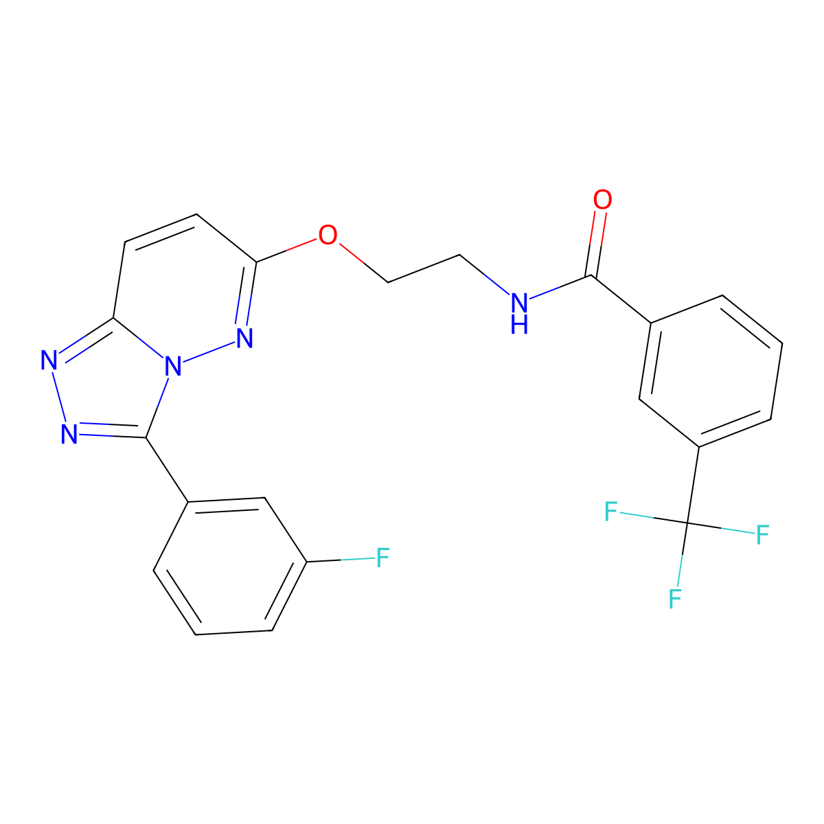 N-(2-{[3-(3-fluorophenyl)-[1,2,4]triazolo[4,3-b]pyridazin-6-yl]oxy}ethyl)-3-(trifluoromethyl)benzamide molecular structure, CAS 1040662-09-6