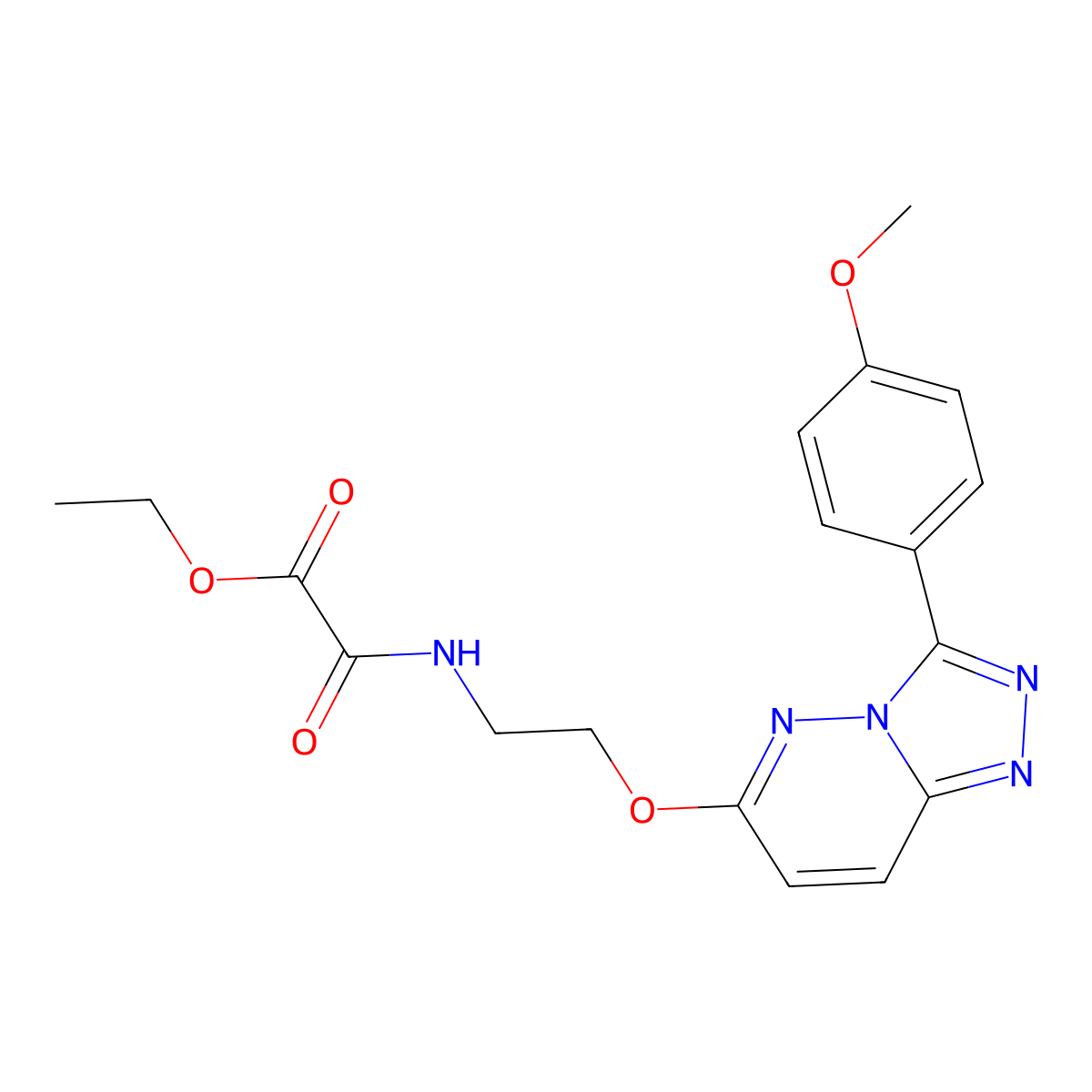 Ethyl 2-((2-((3-(4-methoxyphenyl)-[1,2,4]triazolo[4,3-b]pyridazin-6-yl)oxy)ethyl)amino)-2-oxoacetate molecular structure, CAS 1040662-16-5