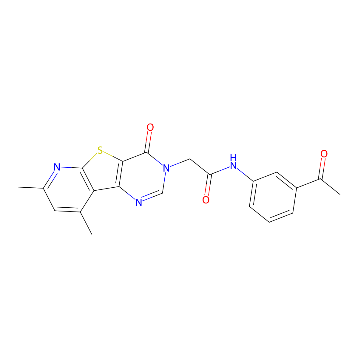 N-(3-acetylphenyl)-2-(7,9-dimethyl-4-oxopyrido[3',2':4,5]thieno[3,2-d]pyrimidin-3(4H)-yl)acetamide molecular structure, CAS 1040662-22-3
