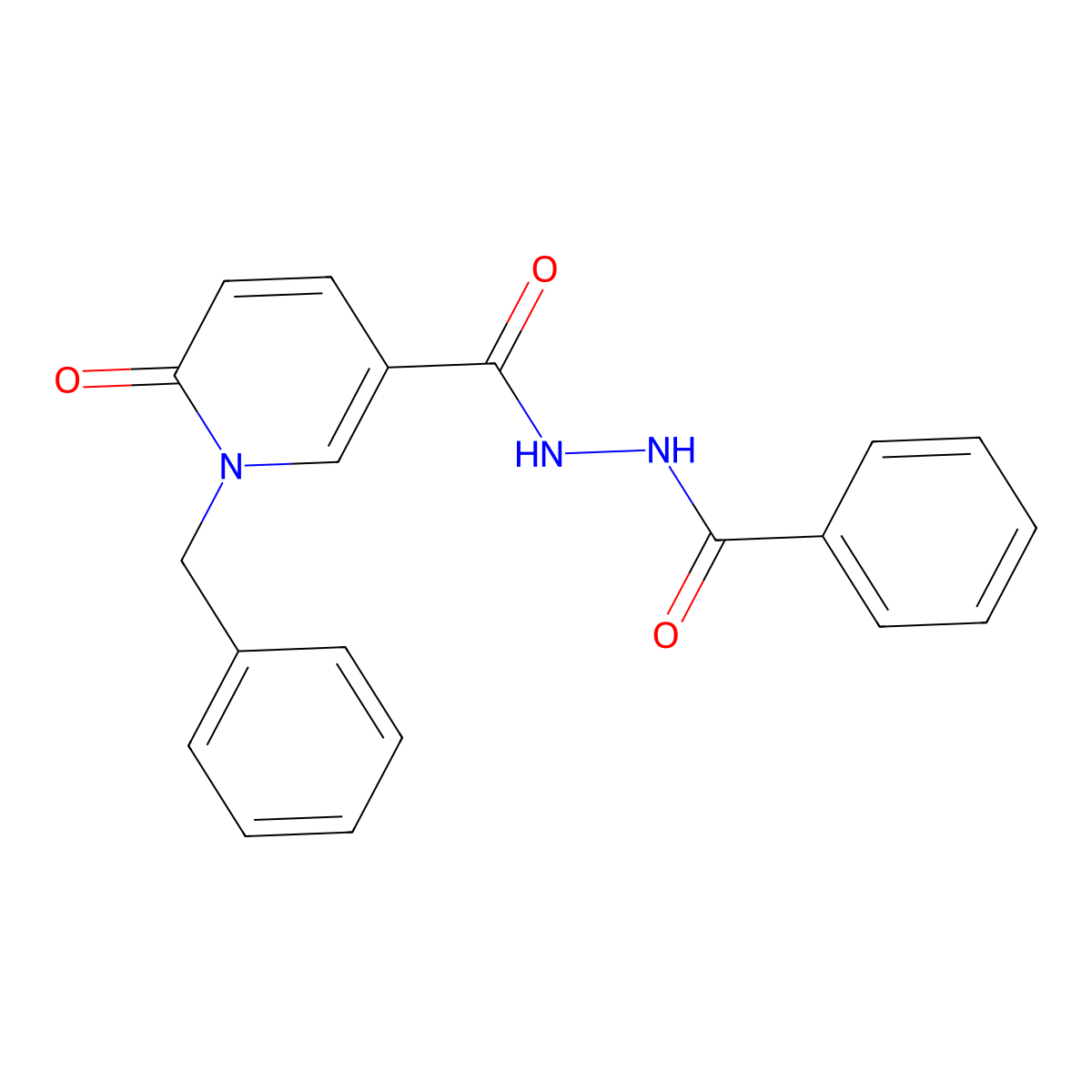 N'-benzoyl-1-benzyl-6-oxo-1,6-dihydropyridine-3-carbohydrazide molecular structure, CAS 1040662-23-4