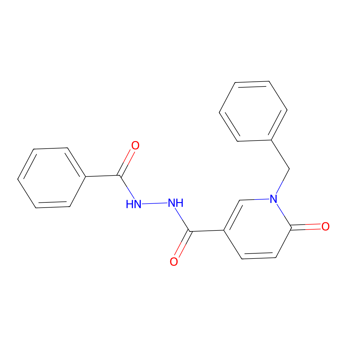 N'-benzoyl-1-benzyl-6-oxo-1,6-dihydropyridine-3-carbohydrazide molecular structure, CAS 1040662-23-4