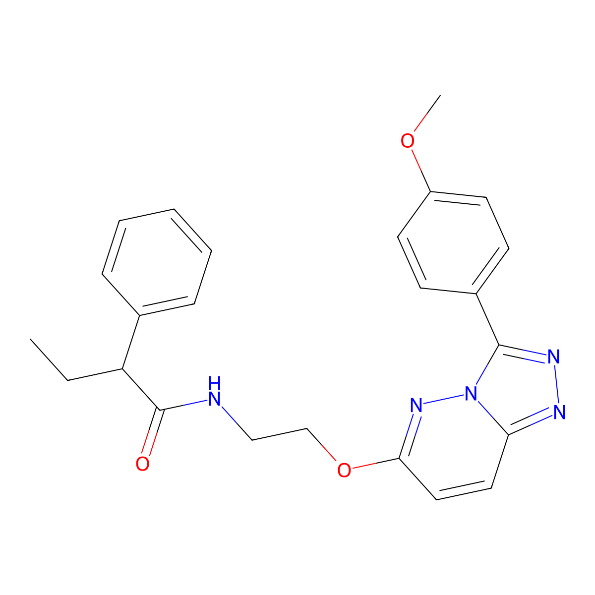 N-(2-((3-(4-methoxyphenyl)-[1,2,4]triazolo[4,3-b]pyridazin-6-yl)oxy)ethyl)-2-phenylbutanamide molecular structure, CAS 1040662-24-5