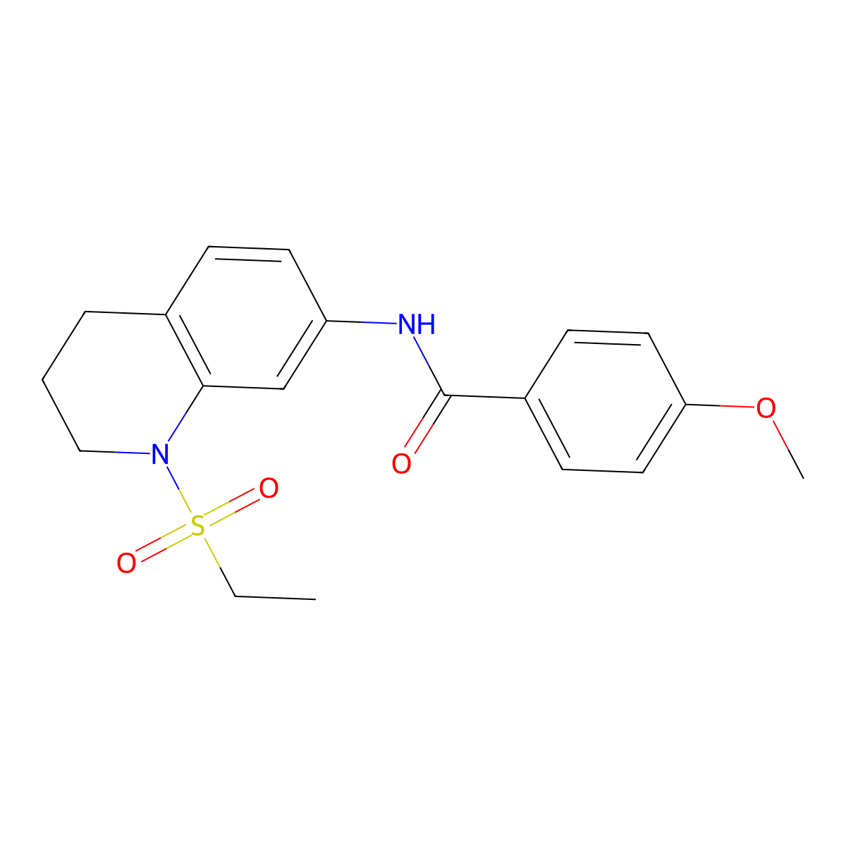 N-[1-(ethanesulfonyl)-1,2,3,4-tetrahydroquinolin-7-yl]-4-methoxybenzamide molecular structure, CAS 1040662-28-9