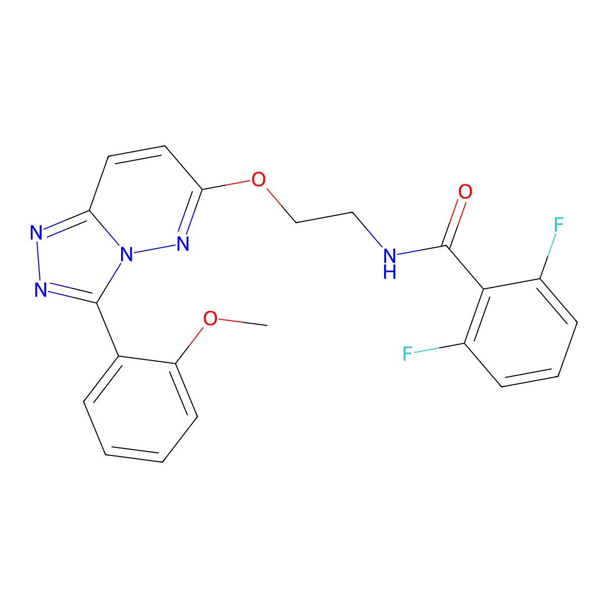 2,6-difluoro-N-(2-{[3-(2-methoxyphenyl)-[1,2,4]triazolo[4,3-b]pyridazin-6-yl]oxy}ethyl)benzamide molecular structure, CAS 1040662-45-0