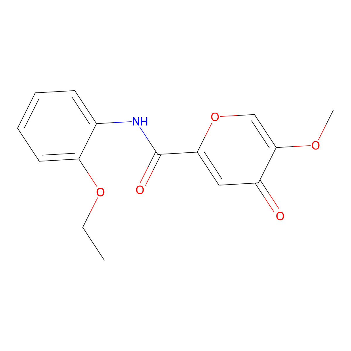 N-(2-ethoxyphenyl)-5-methoxy-4-oxo-4H-pyran-2-carboxamide molecular structure, CAS 1040662-46-1