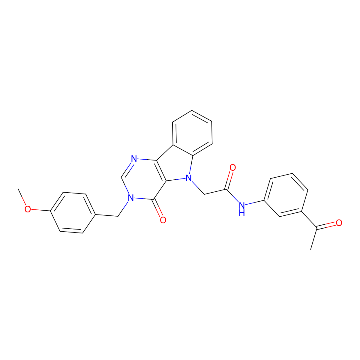 N-(3-acetylphenyl)-2-(3-(4-methoxybenzyl)-4-oxo-3H-pyrimido[5,4-b]indol-5(4H)-yl)acetamide molecular structure, CAS 1040662-50-7