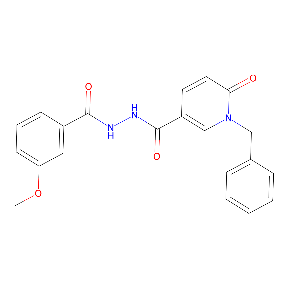 1-benzyl-N'-(3-methoxybenzoyl)-6-oxo-1,6-dihydropyridine-3-carbohydrazide molecular structure, CAS 1040662-51-8