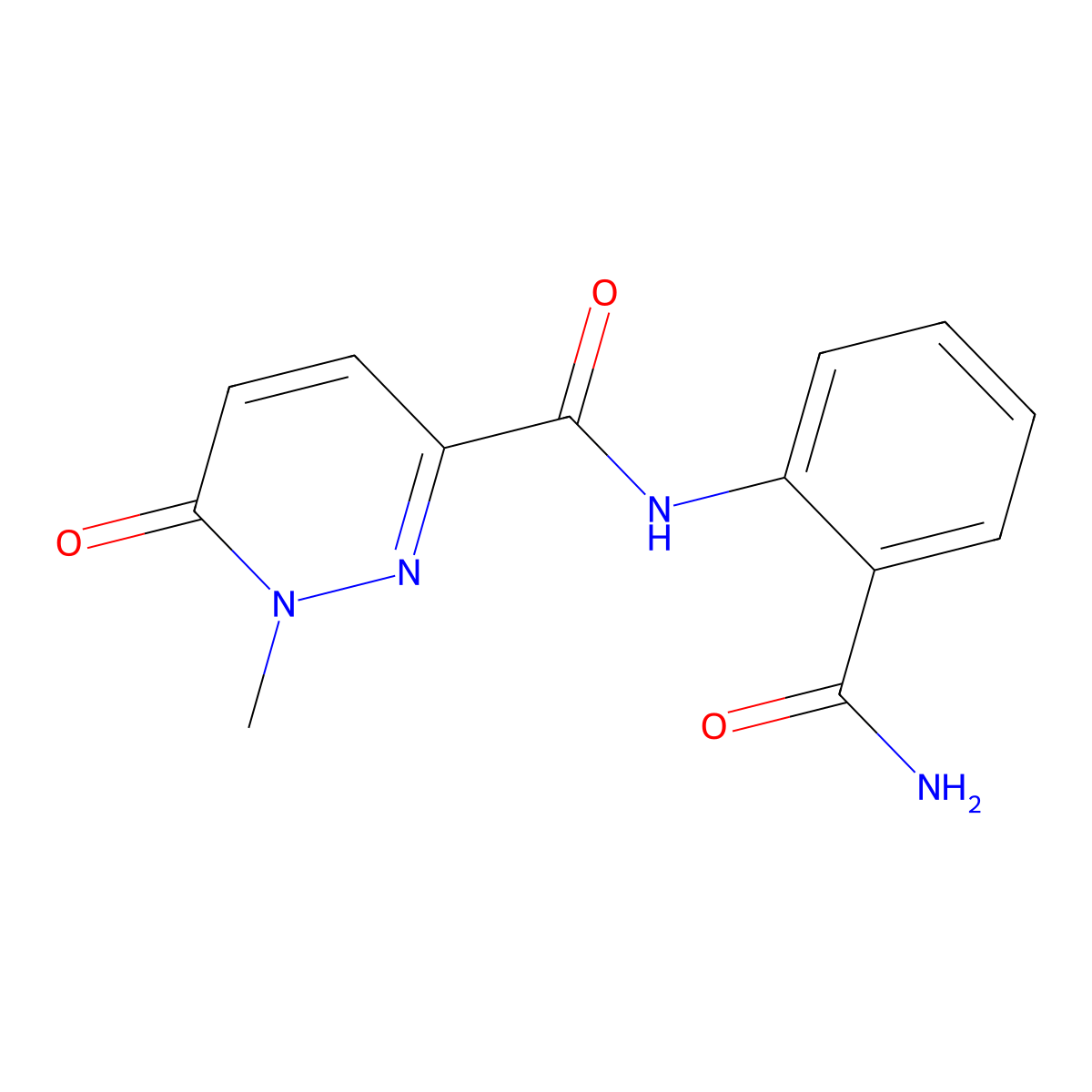 N-(2-carbamoylphenyl)-1-methyl-6-oxo-1,6-dihydropyridazine-3-carboxamide molecular structure, CAS 1040662-54-1