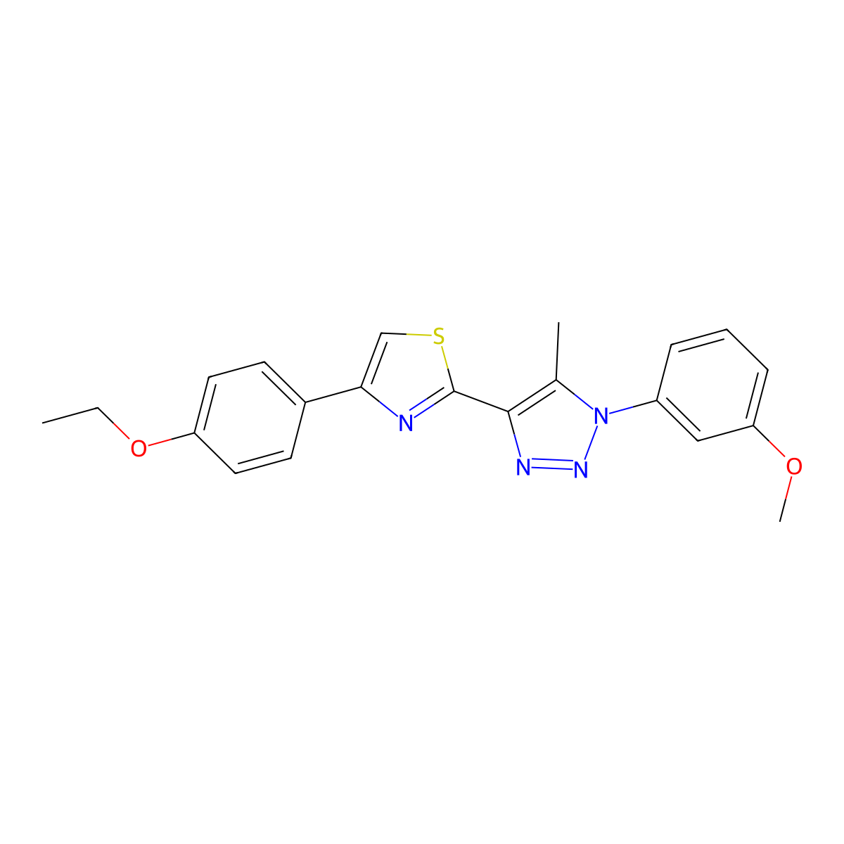 4-(4-ethoxyphenyl)-2-(1-(3-methoxyphenyl)-5-methyl-1H-1,2,3-triazol-4-yl)thiazole molecular structure, CAS 1040662-57-4