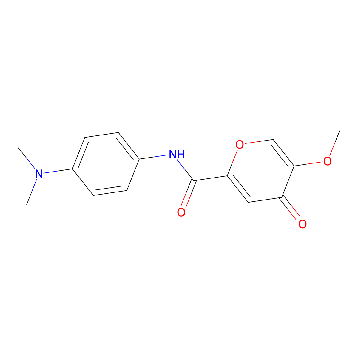 N-[4-(dimethylamino)phenyl]-5-methoxy-4-oxo-4H-pyran-2-carboxamide molecular structure, CAS 1040662-60-9