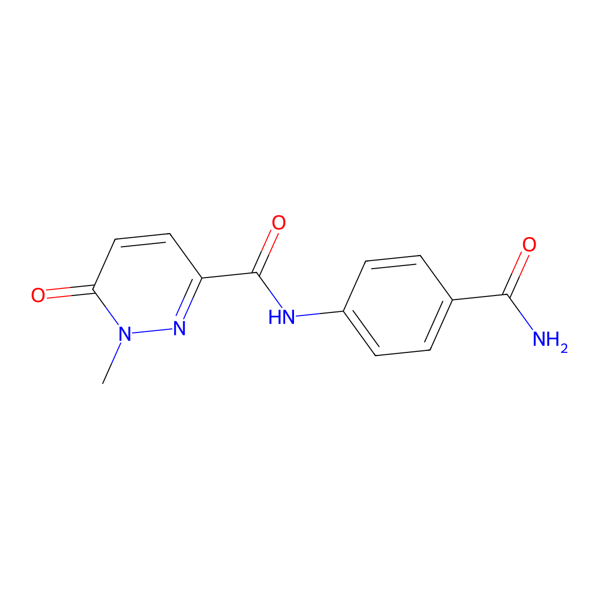 N-(4-carbamoylphenyl)-1-methyl-6-oxo-1,6-dihydropyridazine-3-carboxamide molecular structure, CAS 1040662-61-0