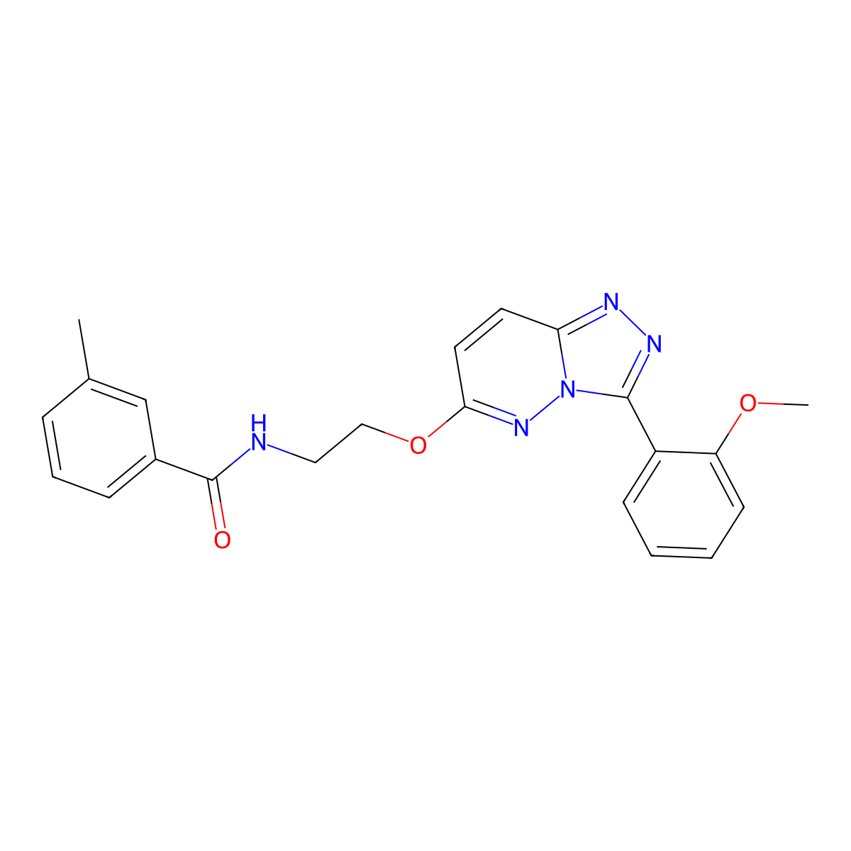 N-(2-((3-(2-methoxyphenyl)-[1,2,4]triazolo[4,3-b]pyridazin-6-yl)oxy)ethyl)-3-methylbenzamide molecular structure, CAS 1040662-80-3