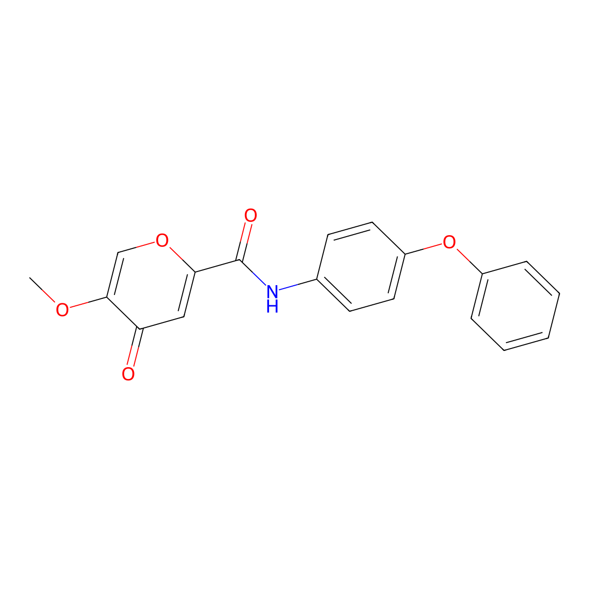 5-methoxy-4-oxo-N-(4-phenoxyphenyl)-4H-pyran-2-carboxamide molecular structure, CAS 1040662-82-5
