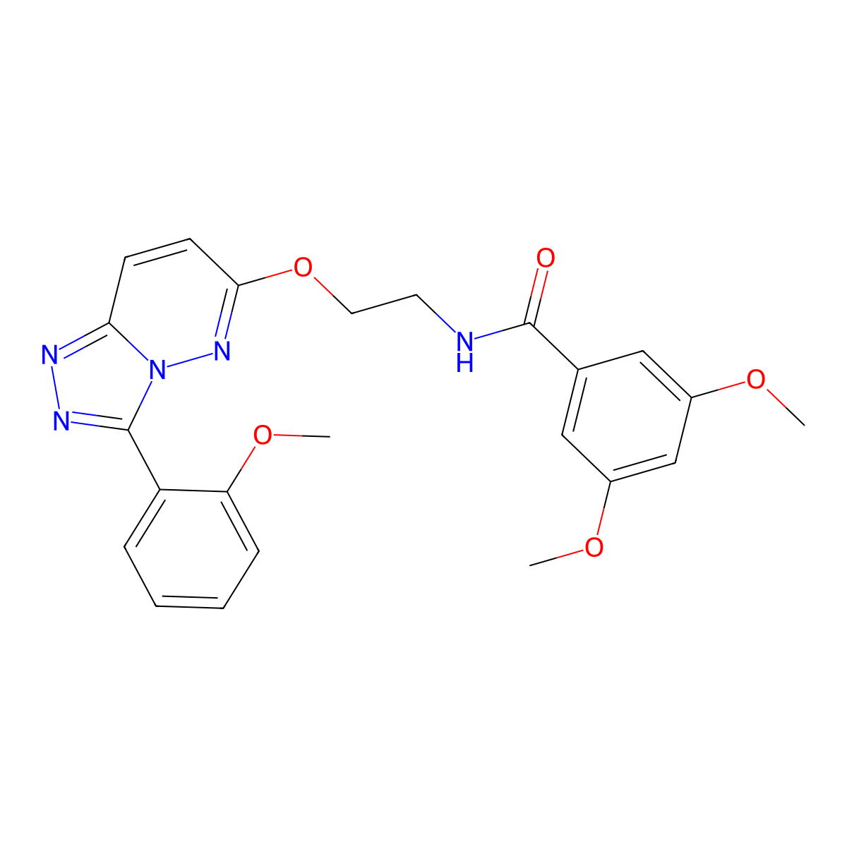3,5-dimethoxy-N-(2-{[3-(2-methoxyphenyl)-[1,2,4]triazolo[4,3-b]pyridazin-6-yl]oxy}ethyl)benzamide molecular structure, CAS 1040662-88-1