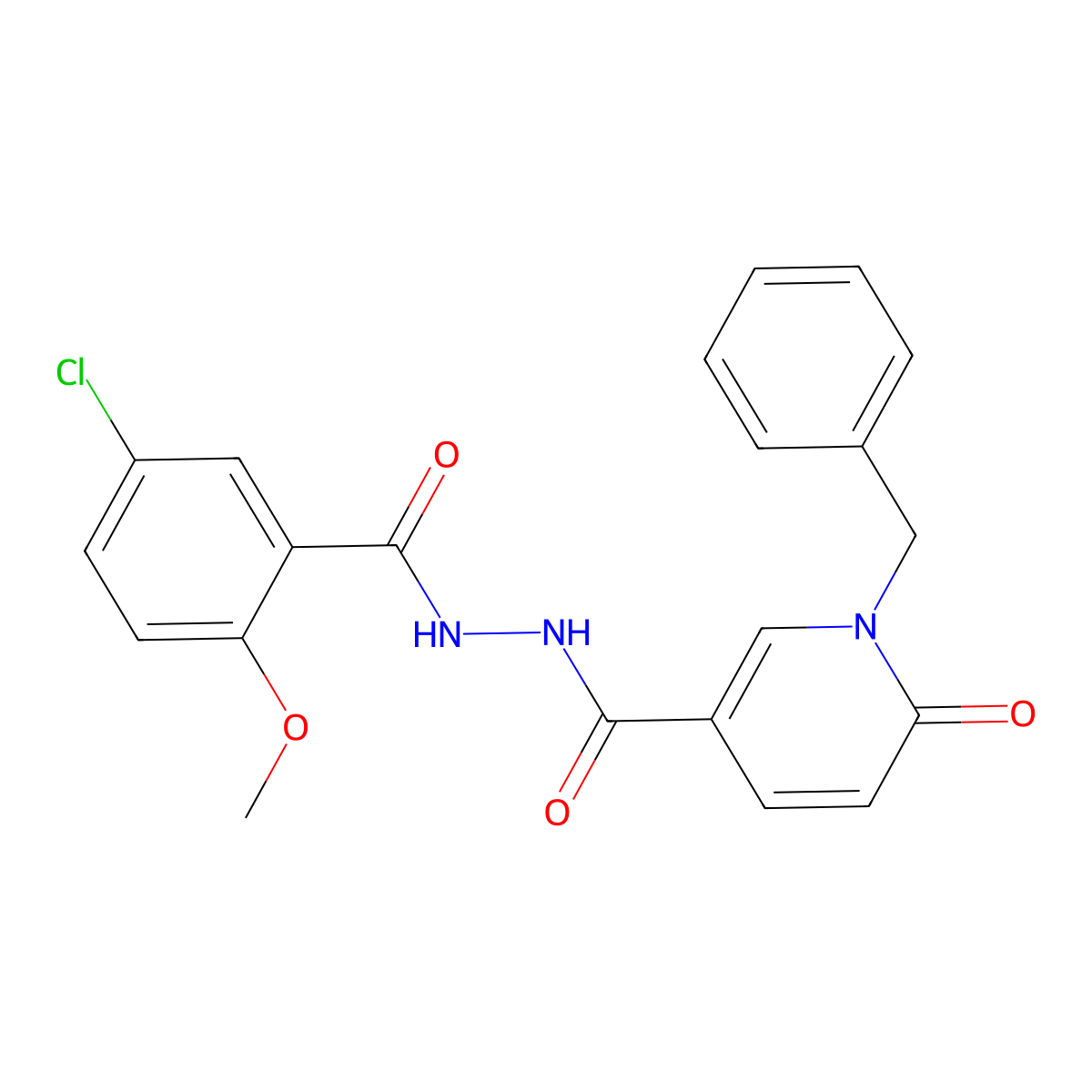 N'-(1-benzyl-6-oxo-1,6-dihydropyridine-3-carbonyl)-5-chloro-2-methoxybenzohydrazide molecular structure, CAS 1040662-95-0