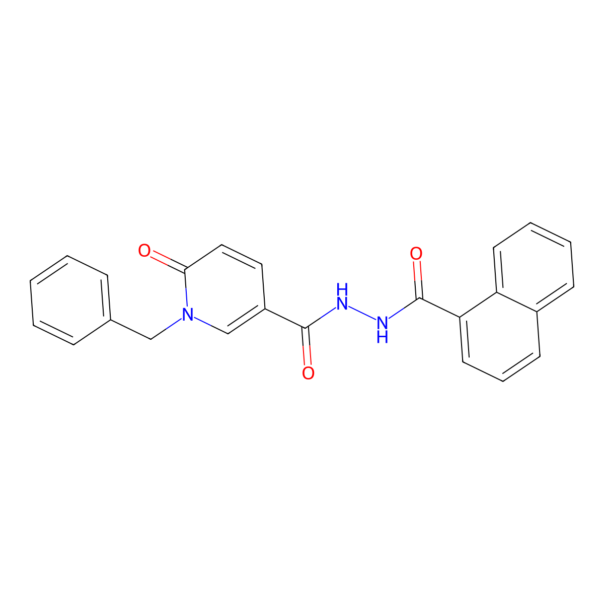 N'-(1-naphthoyl)-1-benzyl-6-oxo-1,6-dihydropyridine-3-carbohydrazide molecular structure, CAS 1040663-03-3