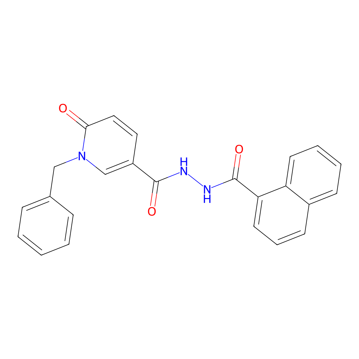 N'-(1-naphthoyl)-1-benzyl-6-oxo-1,6-dihydropyridine-3-carbohydrazide molecular structure, CAS 1040663-03-3