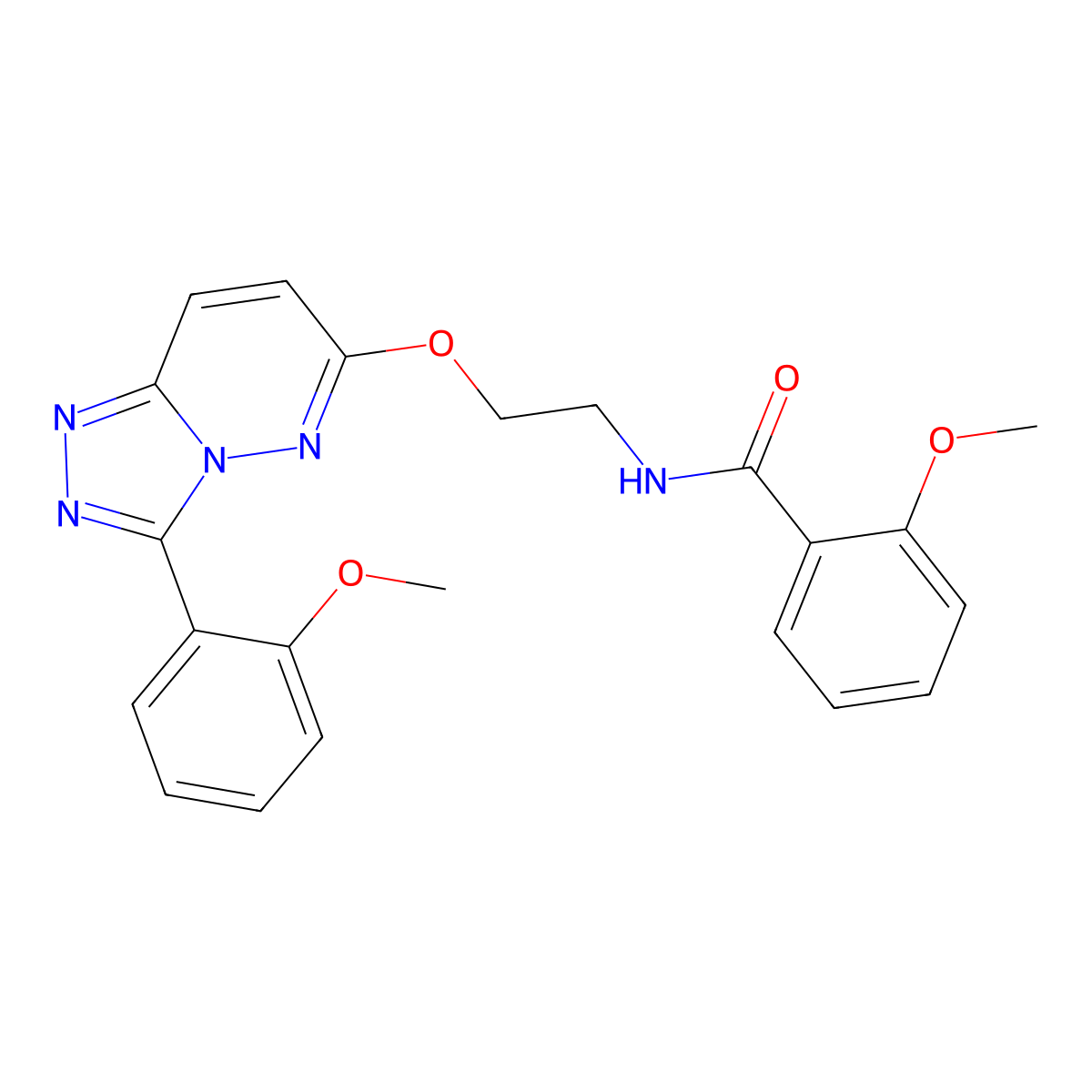 2-methoxy-N-(2-{[3-(2-methoxyphenyl)-[1,2,4]triazolo[4,3-b]pyridazin-6-yl]oxy}ethyl)benzamide molecular structure, CAS 1040663-12-4
