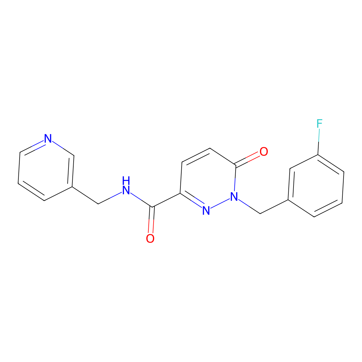 1-[(3-fluorophenyl)methyl]-6-oxo-N-[(pyridin-3-yl)methyl]-1,6-dihydropyridazine-3-carboxamide molecular structure, CAS 1040663-15-7