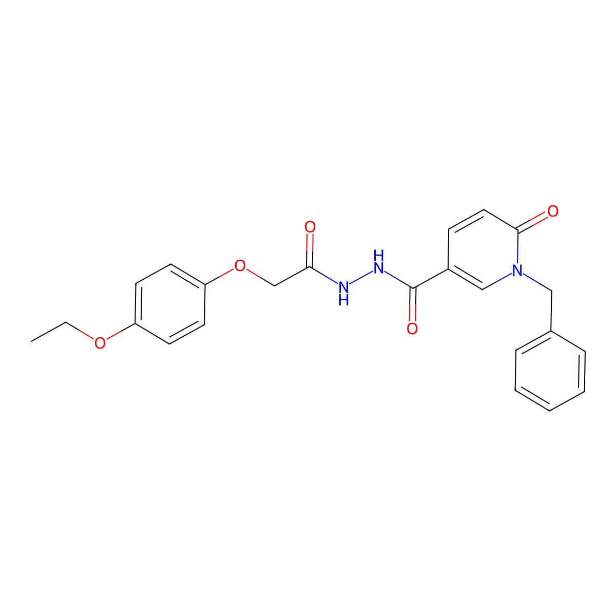 1-benzyl-N'-(2-(4-ethoxyphenoxy)acetyl)-6-oxo-1,6-dihydropyridine-3-carbohydrazide molecular structure, CAS 1040663-27-1
