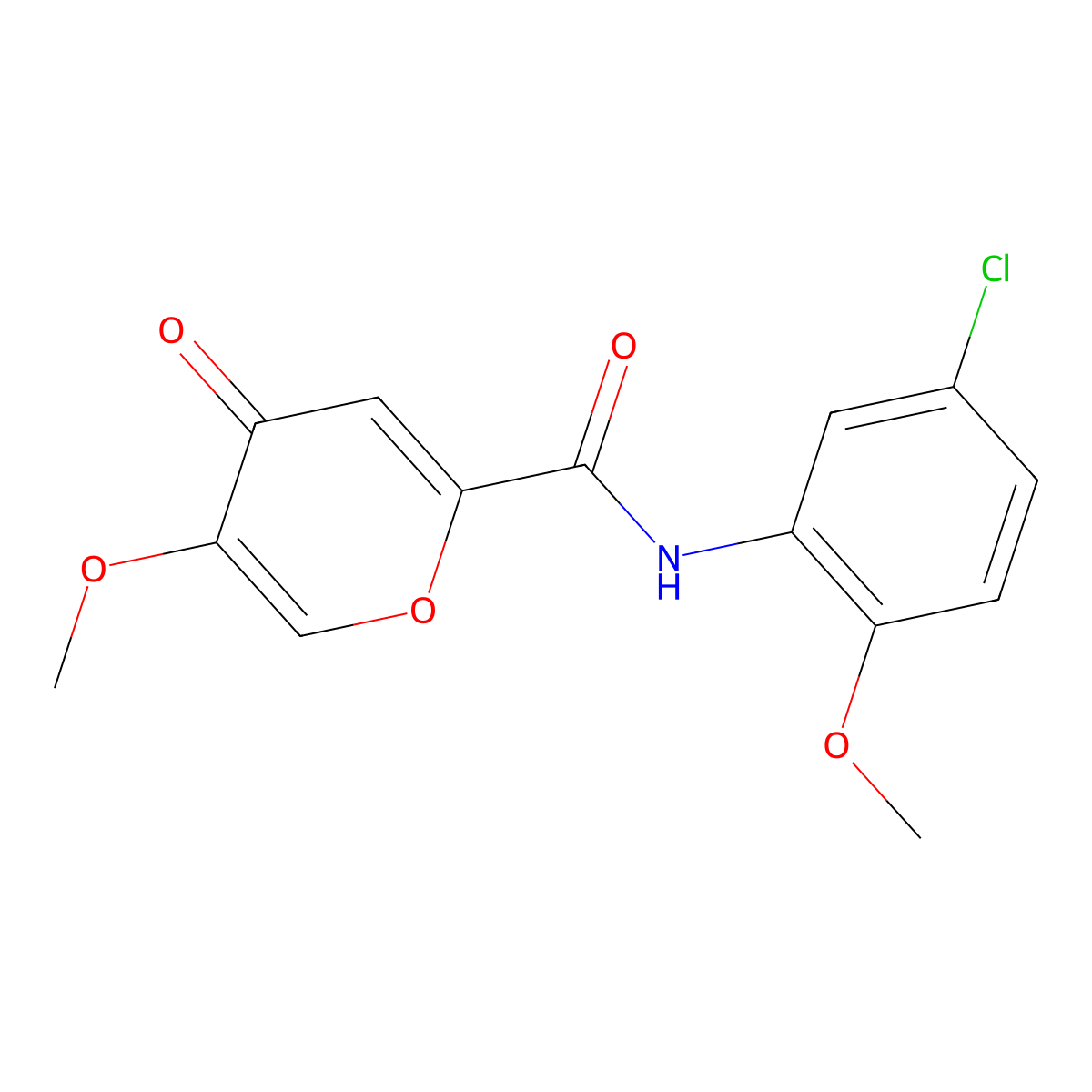 N-(5-chloro-2-methoxyphenyl)-5-methoxy-4-oxo-4H-pyran-2-carboxamide molecular structure, CAS 1040663-30-6