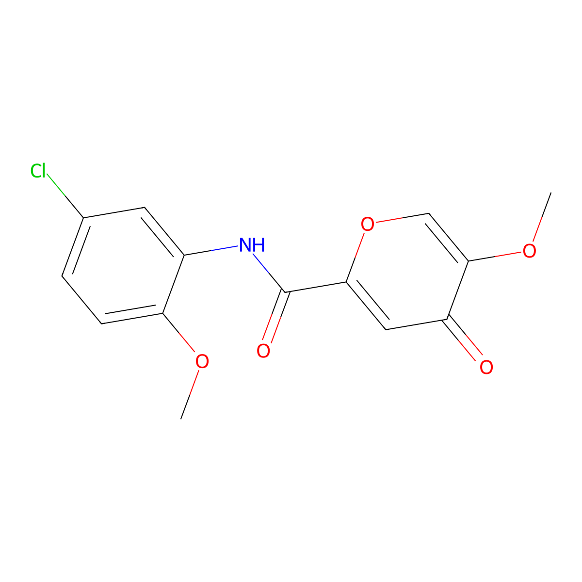N-(5-chloro-2-methoxyphenyl)-5-methoxy-4-oxo-4H-pyran-2-carboxamide molecular structure, CAS 1040663-30-6