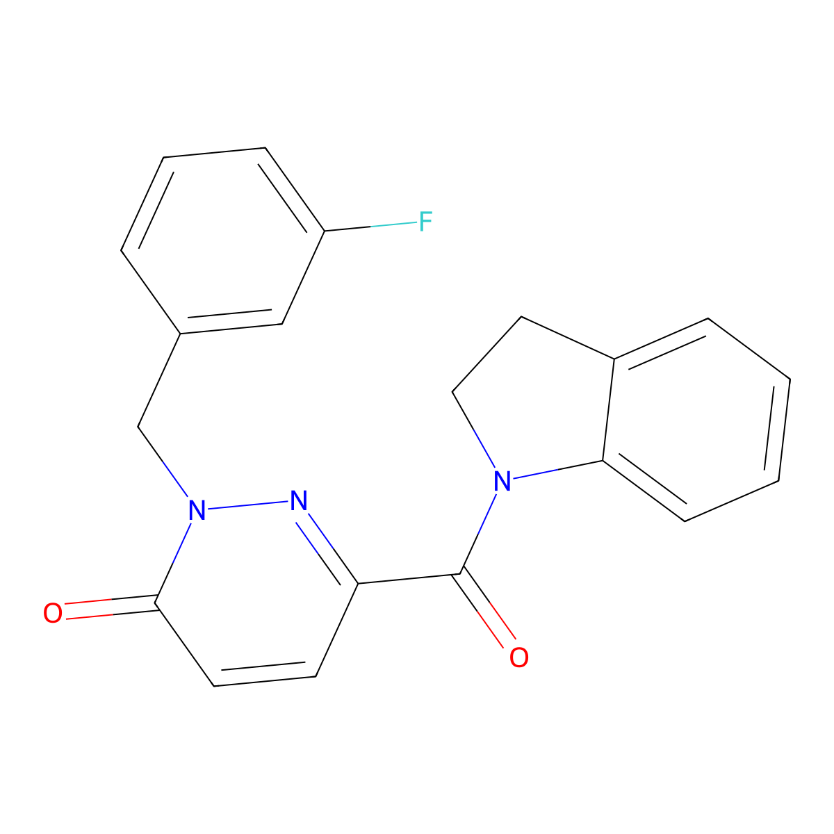 2-(3-fluorobenzyl)-6-(indoline-1-carbonyl)pyridazin-3(2H)-one molecular structure, CAS 1040663-31-7