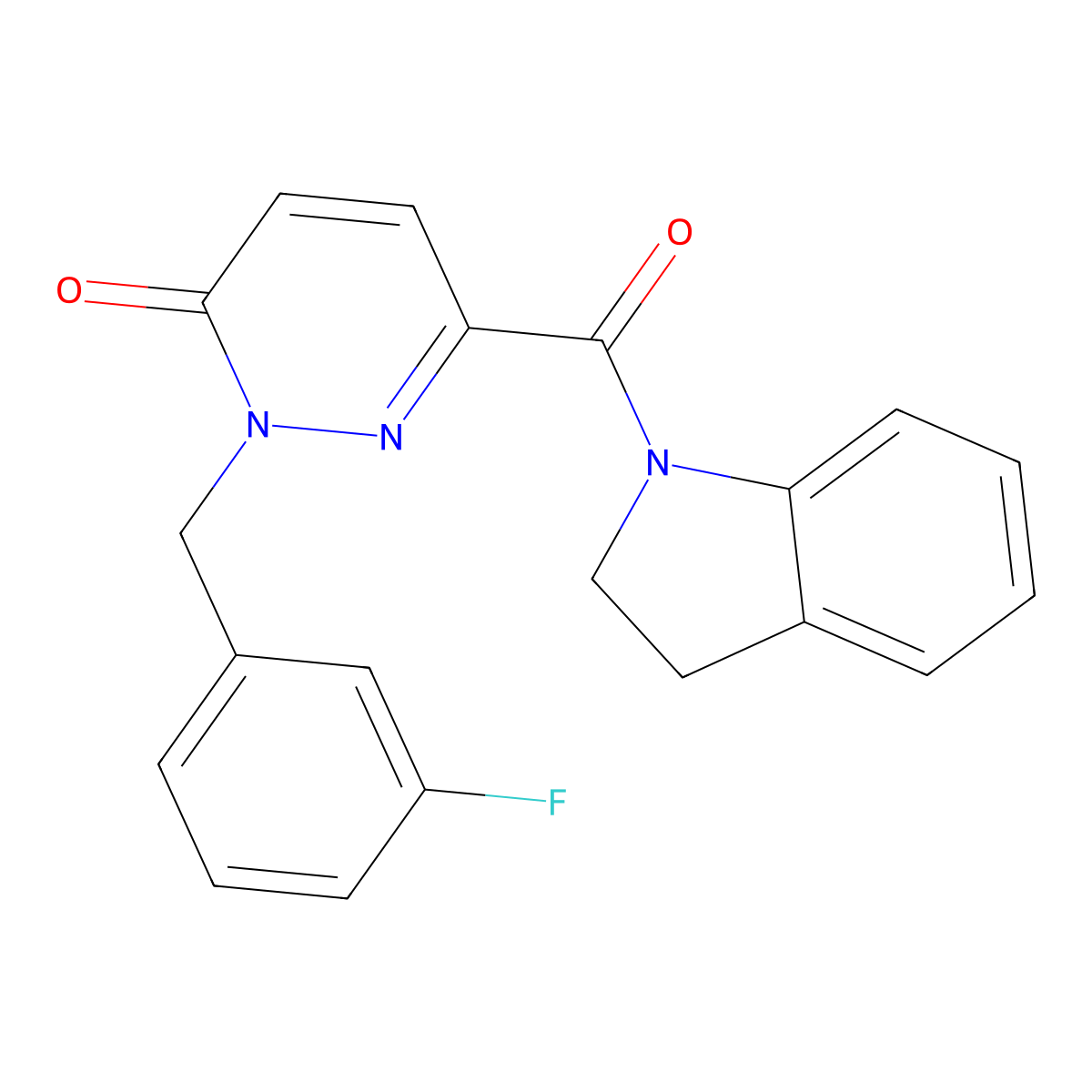 2-(3-fluorobenzyl)-6-(indoline-1-carbonyl)pyridazin-3(2H)-one molecular structure, CAS 1040663-31-7