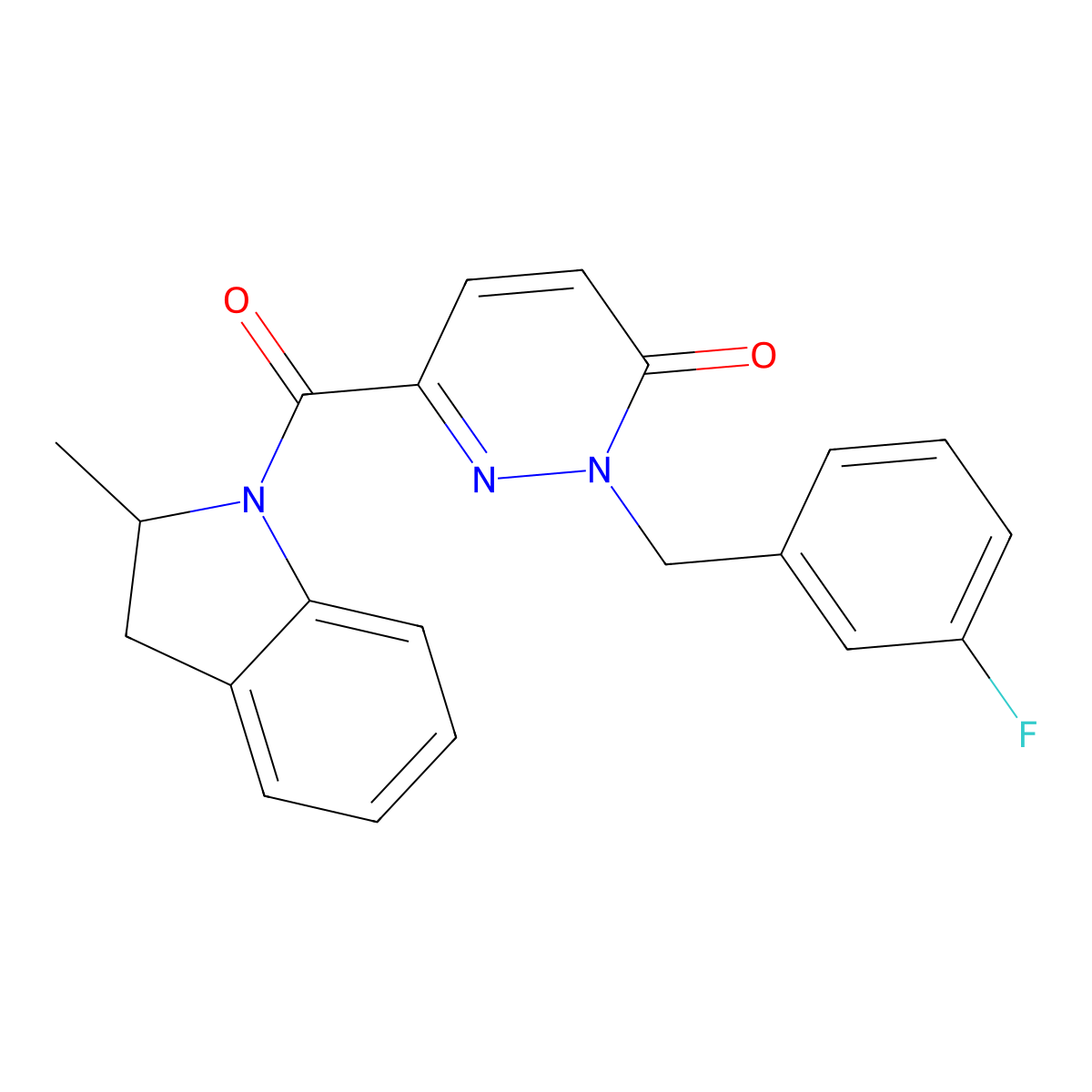 2-(3-fluorobenzyl)-6-(2-methylindoline-1-carbonyl)pyridazin-3(2H)-one molecular structure, CAS 1040663-39-5