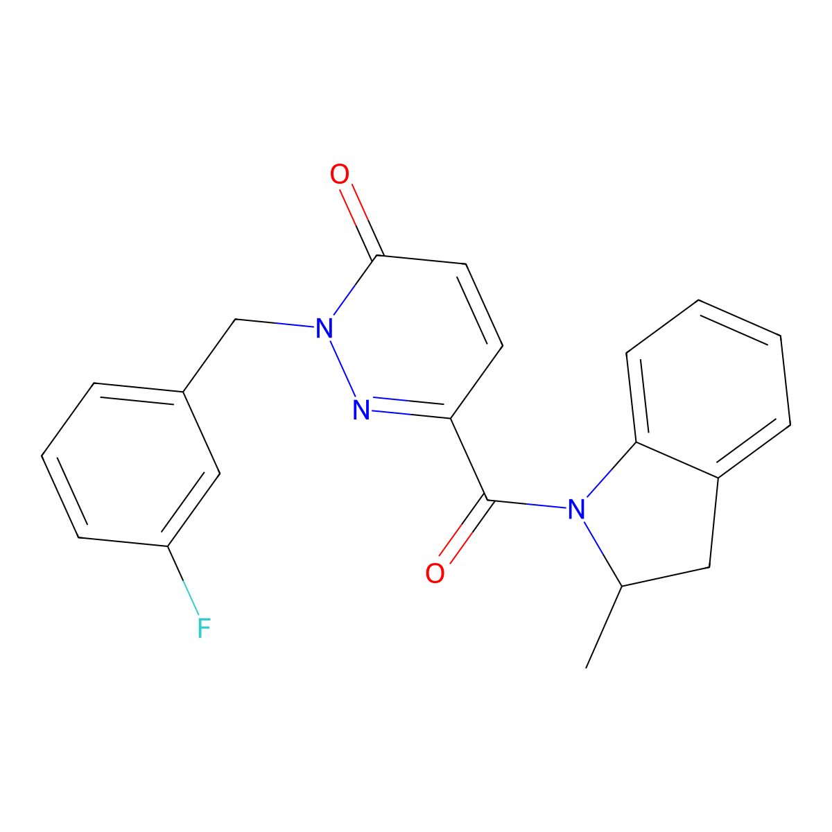 2-(3-fluorobenzyl)-6-(2-methylindoline-1-carbonyl)pyridazin-3(2H)-one molecular structure, CAS 1040663-39-5