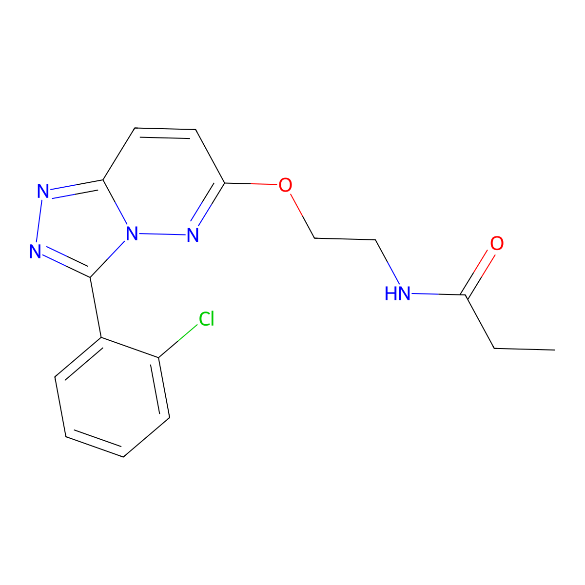 N-(2-{[3-(2-chlorophenyl)-[1,2,4]triazolo[4,3-b]pyridazin-6-yl]oxy}ethyl)propanamide molecular structure, CAS 1040663-44-2