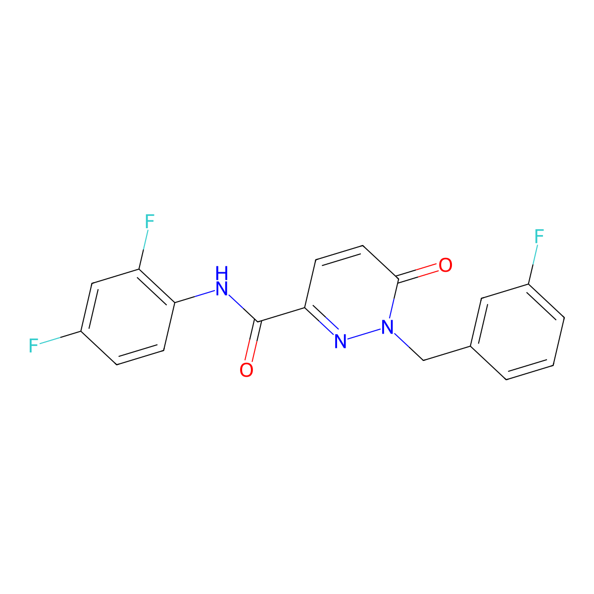 N-(2,4-difluorophenyl)-1-(3-fluorobenzyl)-6-oxo-1,6-dihydropyridazine-3-carboxamide molecular structure, CAS 1040663-47-5